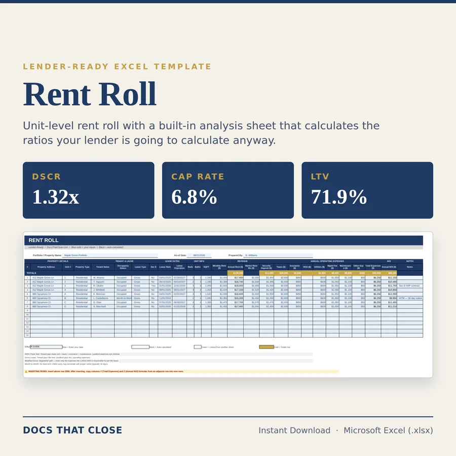 Rent Roll template
